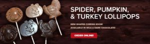 Spider, Pumpkin, and Turkey Lollipops